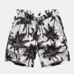 Palm Tree Print Shirt & Palm Tree Print Swim Shorts Set