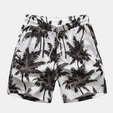 Palm Tree Print Shirt & Palm Tree Print Swim Shorts Set
