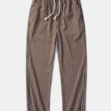 Linen Rayon Blend Shirt & Stripe Straight Leg Linen Pants Set