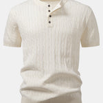 Twist Knitted Henley Shirt & Slim Fit Tapered Trousers Set