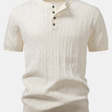 Twist Knitted Henley Shirt & Slim Fit Tapered Trousers Set