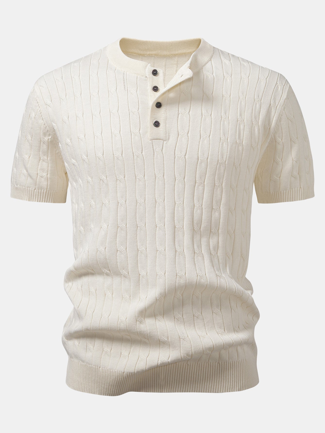 Twist Knitted Henley Shirt & Slim Fit Tapered Trousers Set