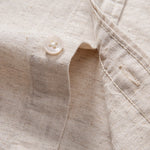 Long Sleeve Linen Cotton Blend Shirt with Pocket