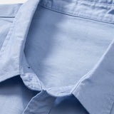 Long Sleeve Linen Cotton Blend Shirt with Pocket