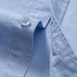 Long Sleeve Linen Cotton Blend Shirt with Pocket