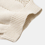 Johnny Collar Striped Open Knit Polo & Straight Leg Linen Pants Set