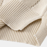 Johnny Collar Striped Open Knit Polo & Straight Leg Linen Pants Set