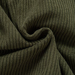 Corduroy Patchwork Hooded Shirt with Pockets & Corduroy Pants Set