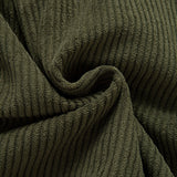 Corduroy Patchwork Hooded Shirt with Pockets & Corduroy Pants Set