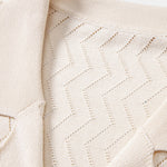 Zig Zag Open Knit Shirt & Straight Leg Linen Pants Set