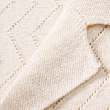 Zig Zag Open Knit Shirt & Straight Leg Linen Pants Set