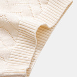 Zig Zag Open Knit Shirt & Straight Leg Linen Pants Set