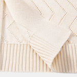 Zig Zag Open Knit Shirt & Straight Leg Linen Pants Set
