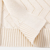 Zig Zag Open Knit Shirt & Straight Leg Linen Pants Set