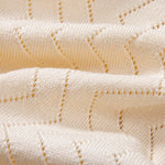 Zig Zag Open Knit Shirt & Straight Leg Linen Pants Set