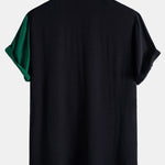 Contrast Color Lapel Cotton Shirts #This Item Will Shrink After