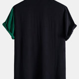 Contrast Color Lapel Cotton Shirts #This Item Will Shrink After