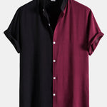 Contrast Color Short Sleeve Shirts #This Item Will Shrink After