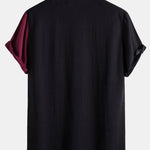 Contrast Color Short Sleeve Shirts #This Item Will Shrink After