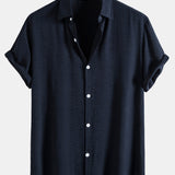Cotton Blend Lapel Shirts #This Item Will Shrink After Washing, So We