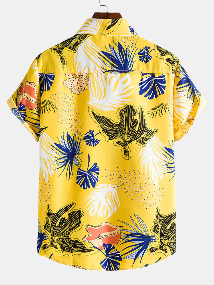 Tropical Plants Lapel Shirts