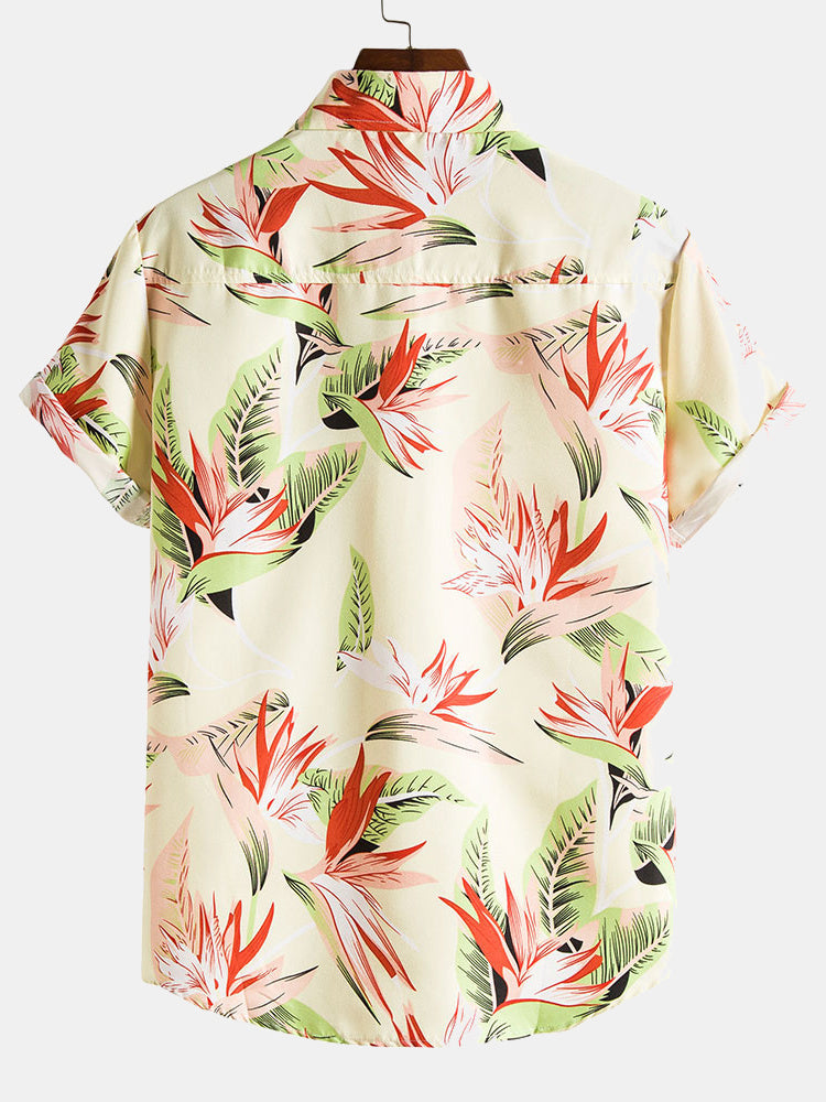 Summer Floral Lapel Shirts