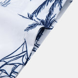 Gradient Island Palm Tree Print Shirt & Swim Shorts Set