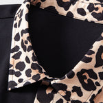Leopard Print Patchwork Shirt & Swim Shorts Set