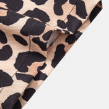 Leopard Print Patchwork Shirt & Swim Shorts Set