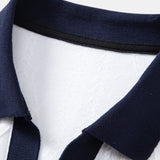 Contrast Geometry Jacquard Knit Polo & Slim Fit Tapered Trousers Set