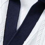 Contrast Geometry Jacquard Knit Polo & Slim Fit Tapered Trousers Set