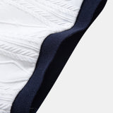 Contrast Geometry Jacquard Knit Polo & Slim Fit Tapered Trousers Set