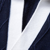Contrast Geometry Jacquard Knit Polo & Slim Fit Tapered Trousers Set