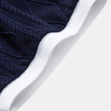 Contrast Geometry Jacquard Knit Polo & Slim Fit Tapered Trousers Set