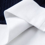 Contrast Geometry Jacquard Knit Polo & Slim Fit Tapered Trousers Set