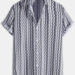 Wave Stripes Cotton Shirts
