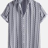 Wave Stripes Cotton Shirts