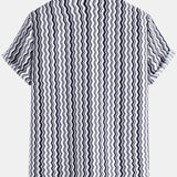 Wave Stripes Cotton Shirts