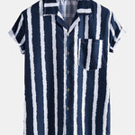 Wide Stripes Lapel Shirts