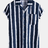 Wide Stripes Lapel Shirts