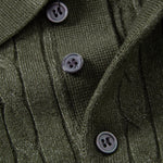 Twisted Jacquard Knit Polo & Slim Fit Tapered Trousers Set