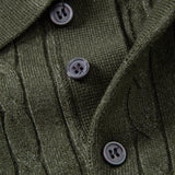 Twisted Jacquard Knit Polo & Slim Fit Tapered Trousers Set