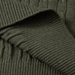 Twisted Jacquard Knit Polo & Elastic Waist Straight Leg Trousers Set