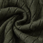 Twisted Jacquard Knit Polo & Elastic Waist Straight Leg Trousers Set