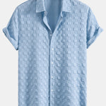 Checkerboard Jacquard Shirt & Drawstring Shorts Set