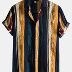 Cotton Stripes Short Sleeve Shirts