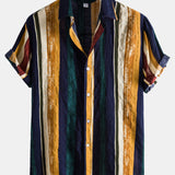 Cotton Stripes Short Sleeve Shirts