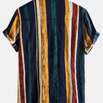 Cotton Stripes Short Sleeve Shirts