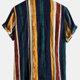 Cotton Stripes Short Sleeve Shirts