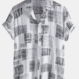Abstract Printing Lapel Shirts